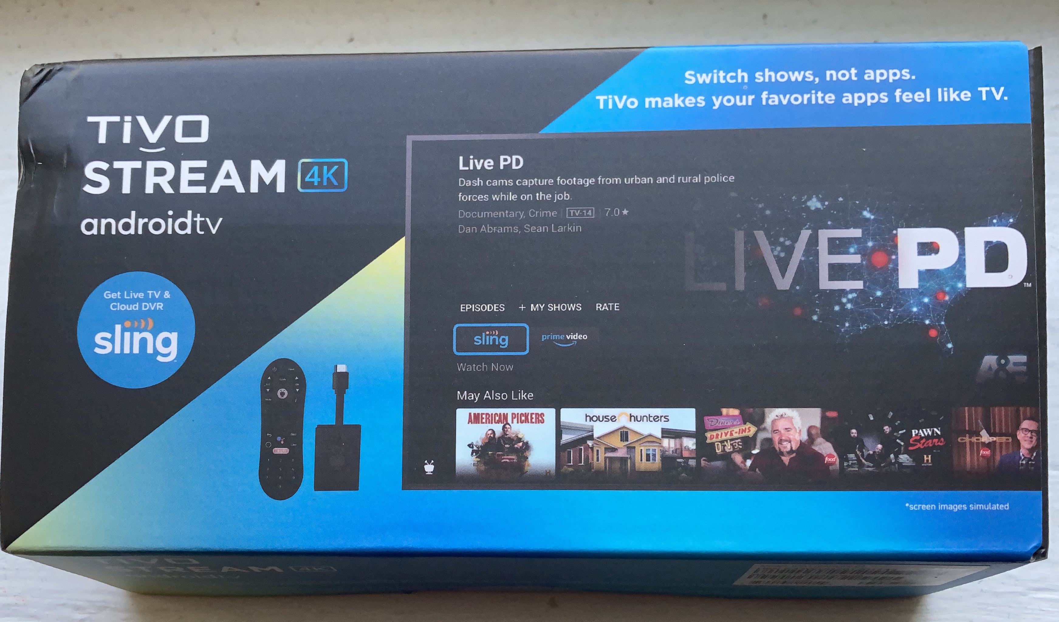 Picture of the Tivo Stream 4K package.